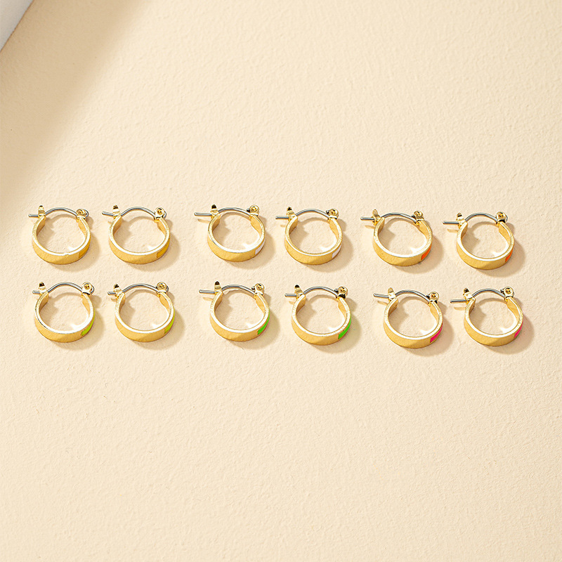 6 Pairs Fashion C Shape Alloy Plating Womenu0027S Earrings