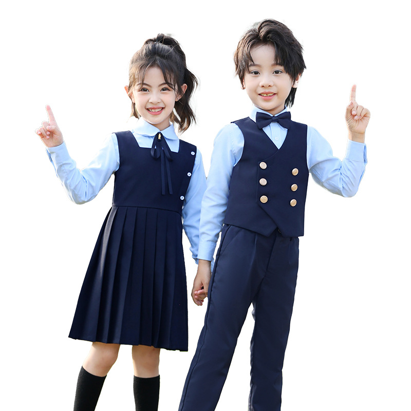 Conjunto de uniforme escolar de jardín de infantes, nuevos productos de otoño, vestidos de niña, uniformes de jardín de la escuela primaria, uniformes de clase de coro de estilo universitario para hombres y mujeres