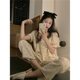 ins Korea new soft soft cotton small cherry printed pajamas women's short sleeve trousers lace home clothes/nightgown wholesale