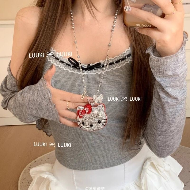 闪亮猫咪~可爱甜美kt猫项链女小众设计精致锁骨链轻奢高级感配饰|undefined
