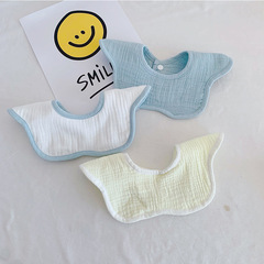 Ins Korean Version Round Flower 360-Degree Rotatable Gauze Baby Bib Baby Towel for 0-2 Year Old Little Baby
