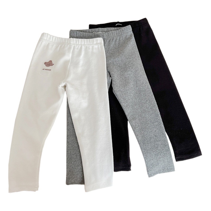 Polainas de los niños ropa cómoda pantalones niñas 2024 primavera y otoño nuevo bebé oso impreso