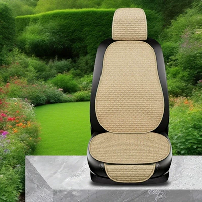 Seat cushion, seat cover, New Universal Linen Car - lnh-small-brick-warm-beige-hooded-single-seat
