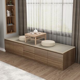 Fls Solid Wood Balcony Storage Cabinet Bay Window Cabinet Can Sit Long Cabinet Bedroom Tatami Window Sill Floor Cabinet Low Cabinet Storage