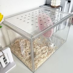 仓鼠笼子防啃咬全透明亚克力收纳盒子金丝熊活物爬宠饲养箱防越狱
