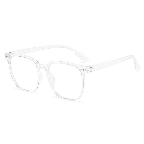 New Retro Eyeglass Frames with Anti-Blue Light and Color-Change Lenses, Plain Glasses, Minimalist Large Frames, Fashionable and Artistic Plain Glasses