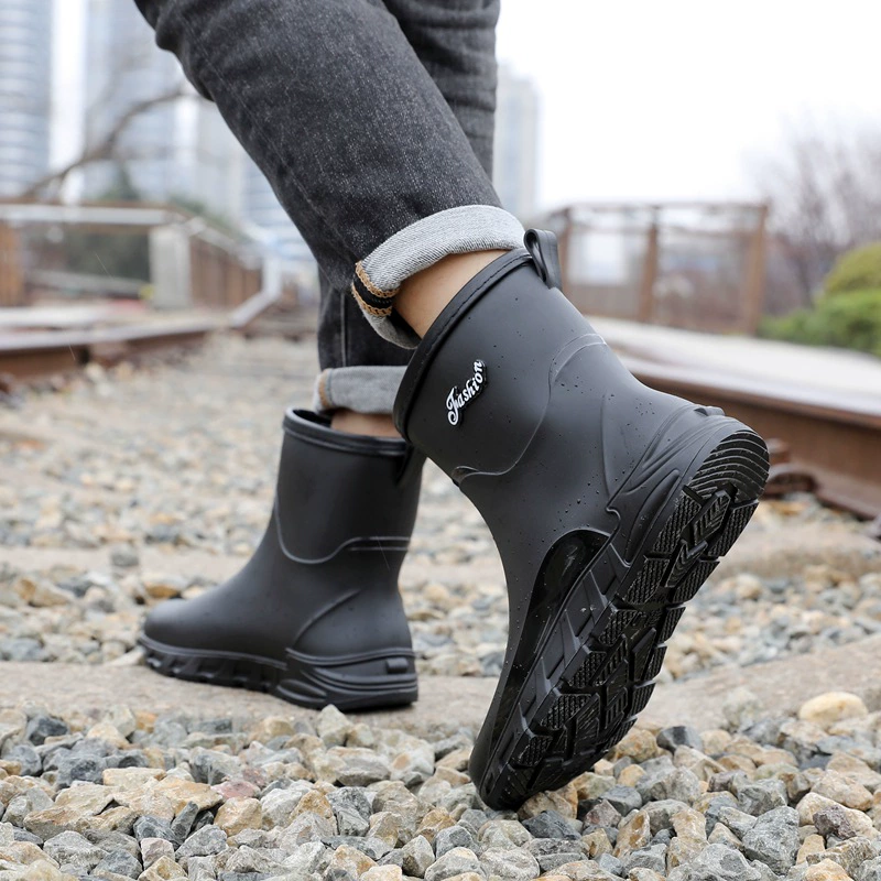 Новый стиль трансграничные дождевые сапоги мужской моды повседневные дождевые сапоги противоскользящие и износостойкие водяные сапоги на открытом воздухе Рыбалка водонепроницаемая обувь