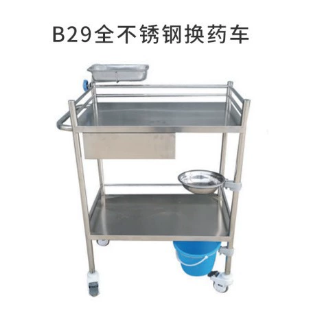 Ручная тележка из нержавеющей стали медицинский один-двойной ящик для орального прицела с ведром для ухода за автомобилем салон красоты