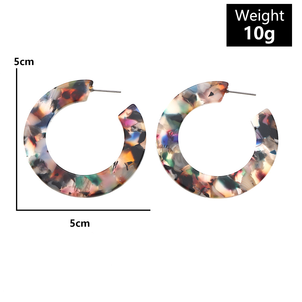 Naizhu European And American Popular Ornament Graceful Personality Acrylic Earrings Irregular Color Earrings Factory Wholesale display picture 21