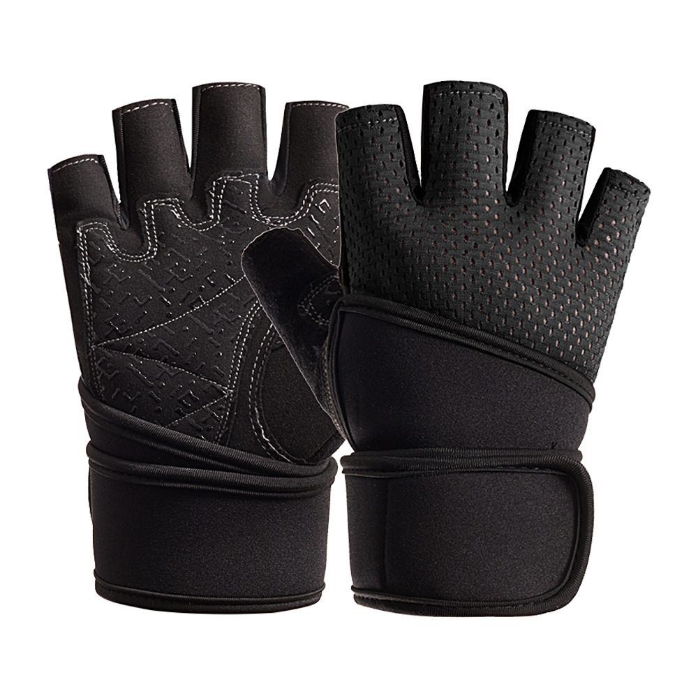 Fitness guantes de medio dedo equipo de entrenamiento para hombres Deportes pulsera alargada barra horizontal de mujer pull-up antideslizante transpirable resistente al desgaste