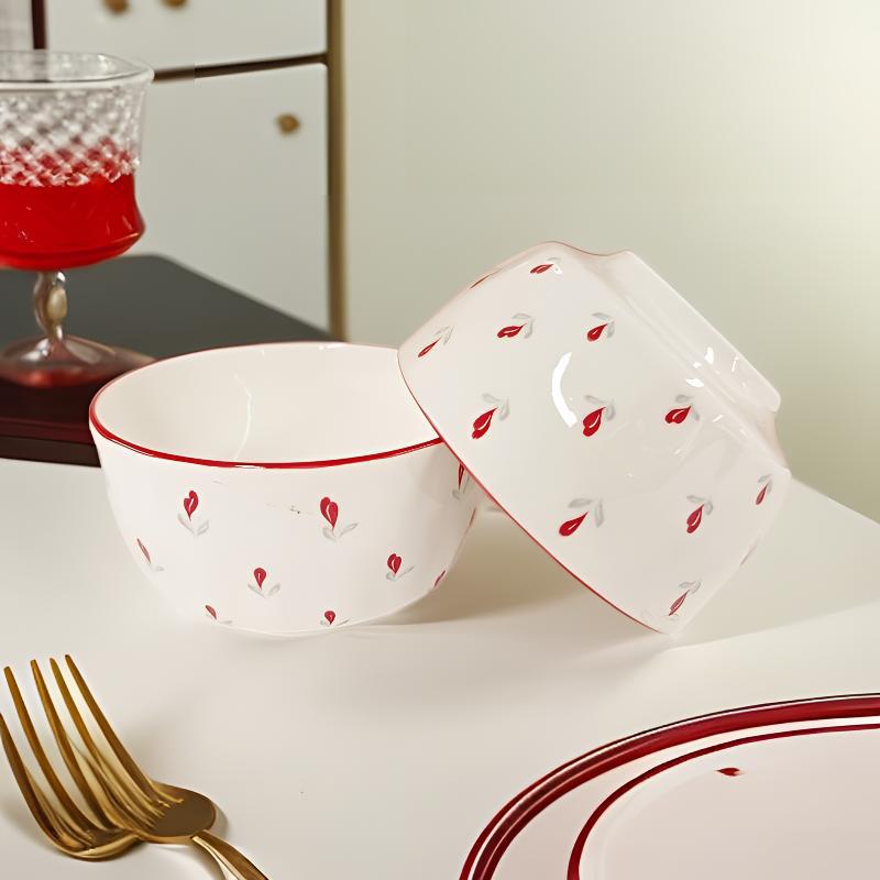 Tazón de arroz de cerámica de 5 pulgadas para el hogar tazón de ensalada de tazón de piedra de lluvia creativa de alta apariencia Hot ins comer tazón