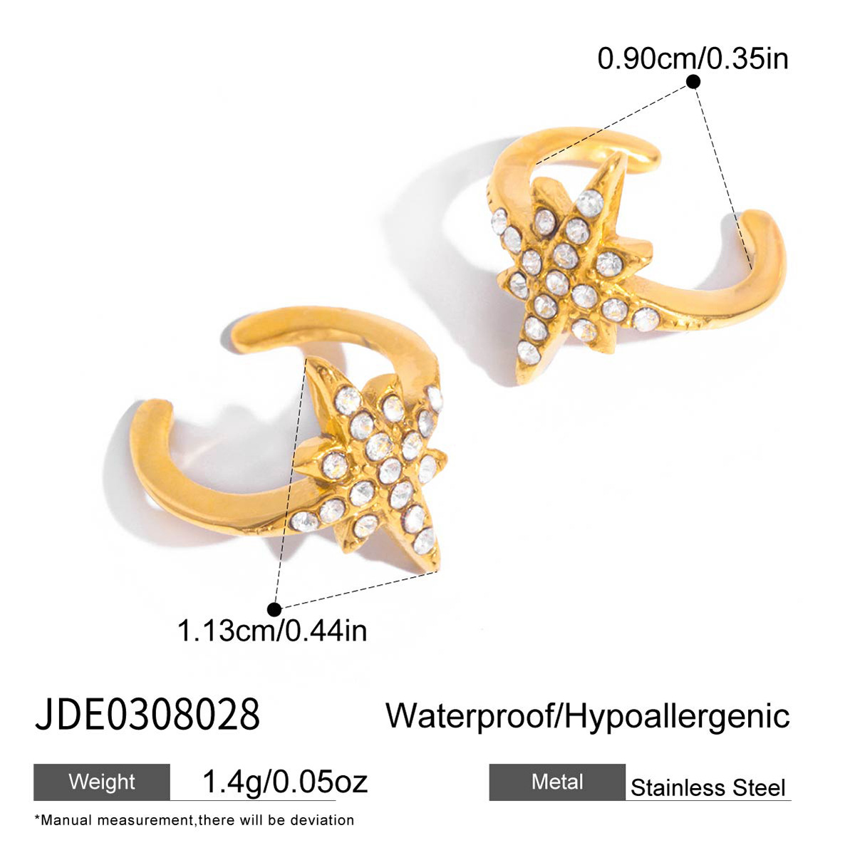 Wanxing aretes de zircon europeos y estadounidenses lujosos de alto nivel de acero inoxidable auriculares de estrella de diamante para mujeres joyerías transfronterizas nicho de diseño