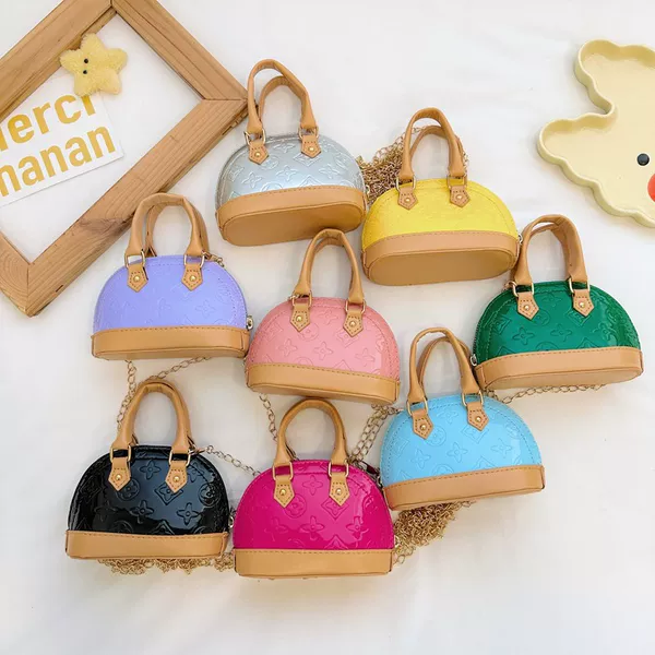 Children's Bag 2024 New European and American Fashion Embossed Mini Shell Bag Stylish Little Girl Chain Crossbody Bag Foreign Trade