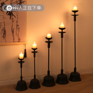 Vintage Cast Iron Candlestick Oil Lamp Ornaments Antique Iron Old Oil Lamp Folk Zen Tea Room Lamp Silent Wind Floor Lamp