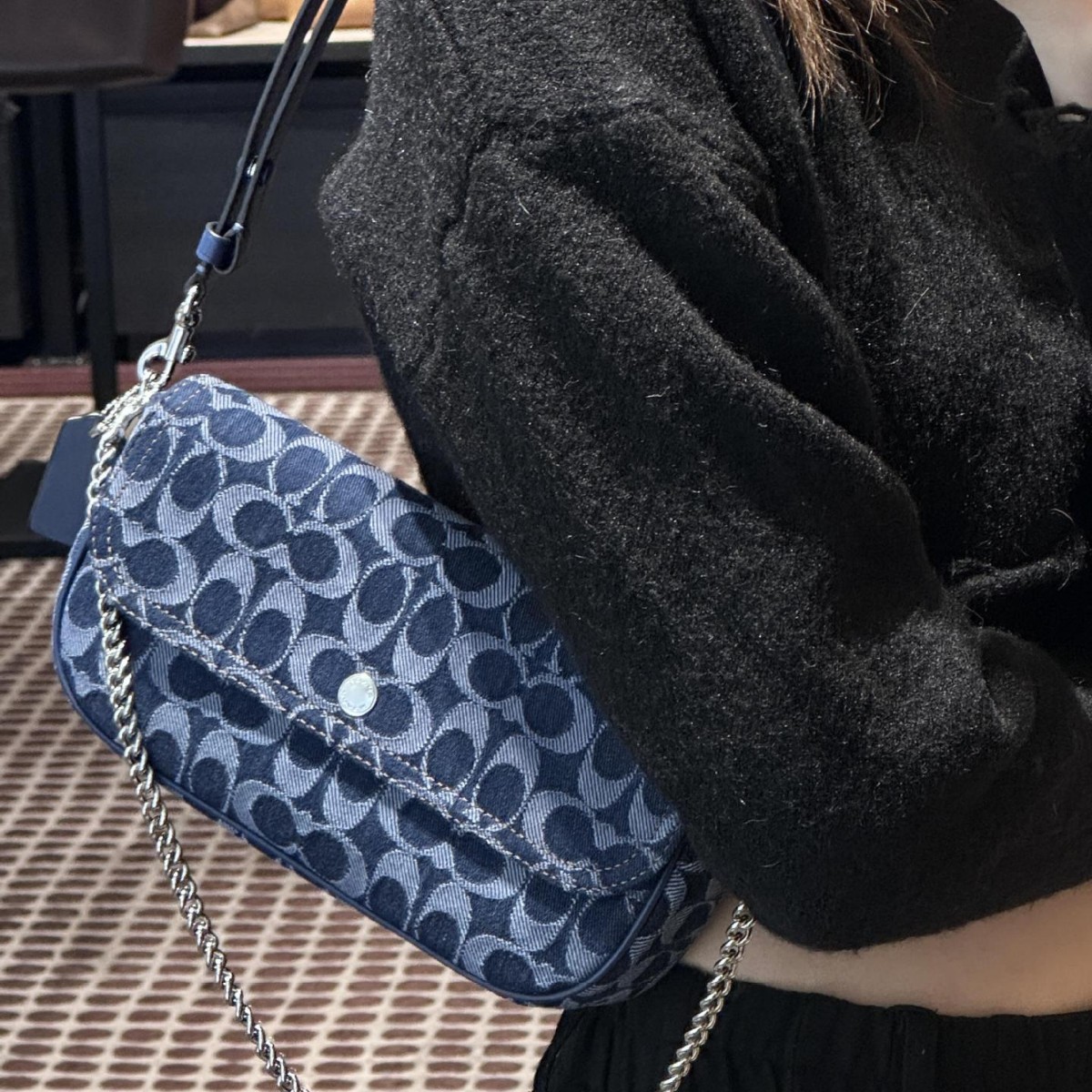Koujia 2025 New Brook Flap Baguette Bag Underarm Bag Shoulder Handbag Crossbody Chain Mahjong Bag For Women - Thumbnail 4