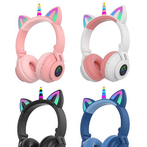 Cute Cat Ears Luminous Dream Unicorn Wireless Bluetooth Headset Headset Headset Music Game Korean Wave