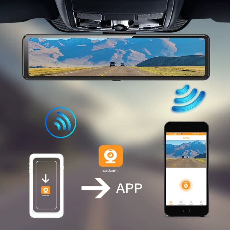 2021 Новый 12-дюймовый три записи потокового мультимедиа 360 панорамный 1080 рекордер вождения HD ночное видение