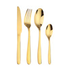 Golden mixing stick, spoon, tableware, set, simple and elegant design, 4 piece set