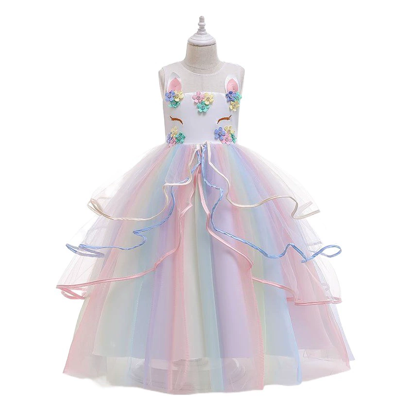 2021 Новое платье для девочек платье принцессы платье единорога детское платье Amazon оптовая продажа с фабрики