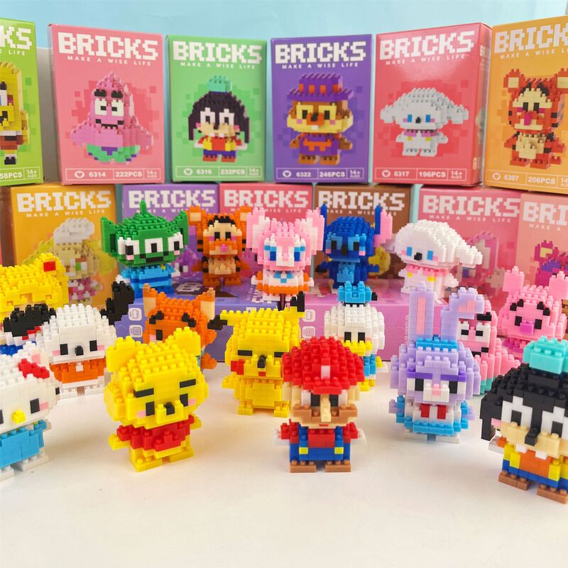 Compatible with Lego Micro-Diamond Particle Building Blocks Toys, Educational Cartoon Figures, Assembled Children's Blind Box Gifts, Wholesale Assembly