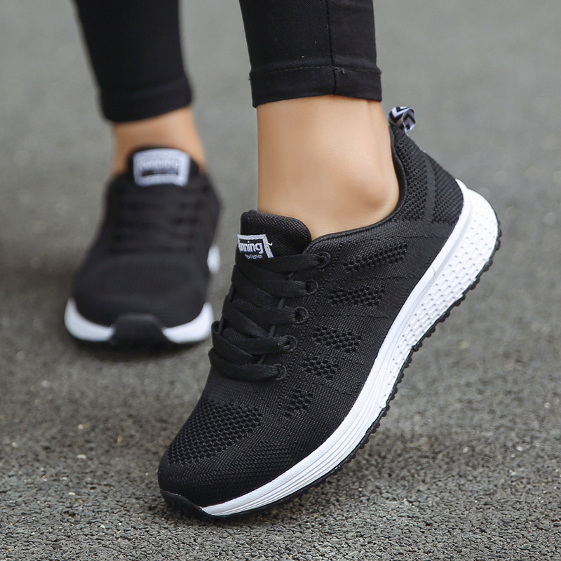 a08 Summer Men's Shoes Breathable Casual Sneakers Flying Line Knitted Running Shoes Women's Thick Sole Large Size Women's Shoes Fashionable Shoes