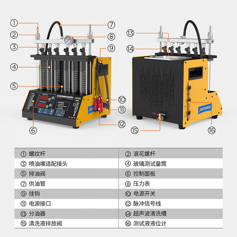 Autool ct200 coche inyector de combustible máquina de limpieza por ultrasonidos boquilla desmontaje-detector de limpieza libre