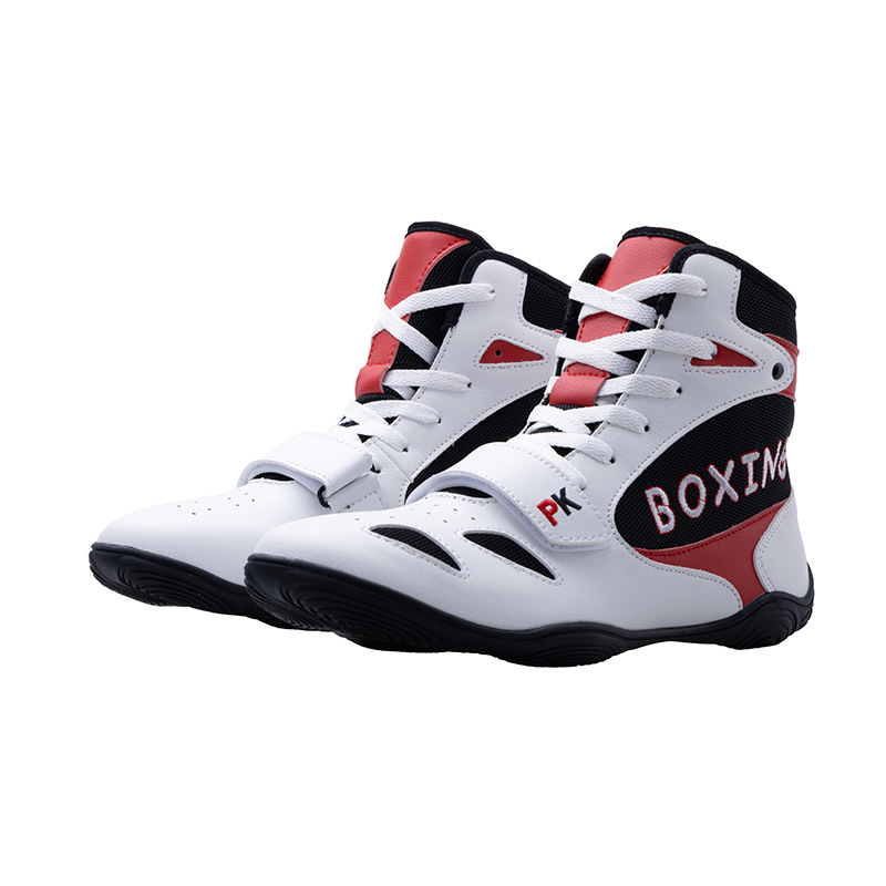 Professional Boxing Wrestling Shoes, High-Top Adult Sanda Fighting Competition Indoor Fitness Training Shoes, Muay Thai Low-Top