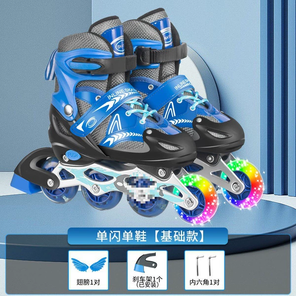 A pair of blue single flash shoe