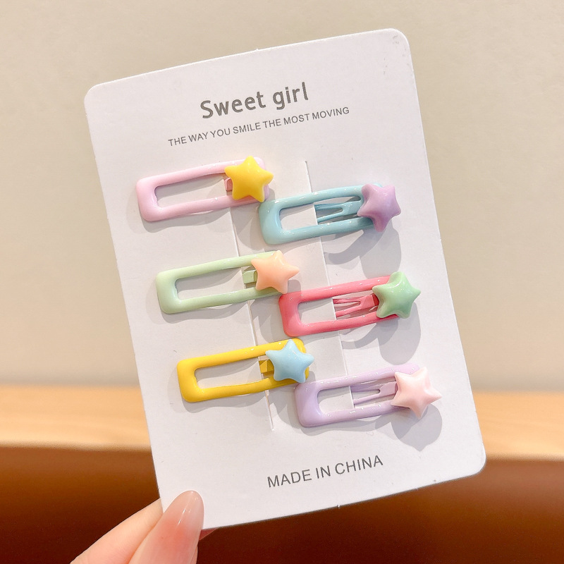 Bebé lindo pequeño clip BB para niños frises clip para el cabello para niños adornamientos para el cabello bebé super lindo tarjeta de cabello