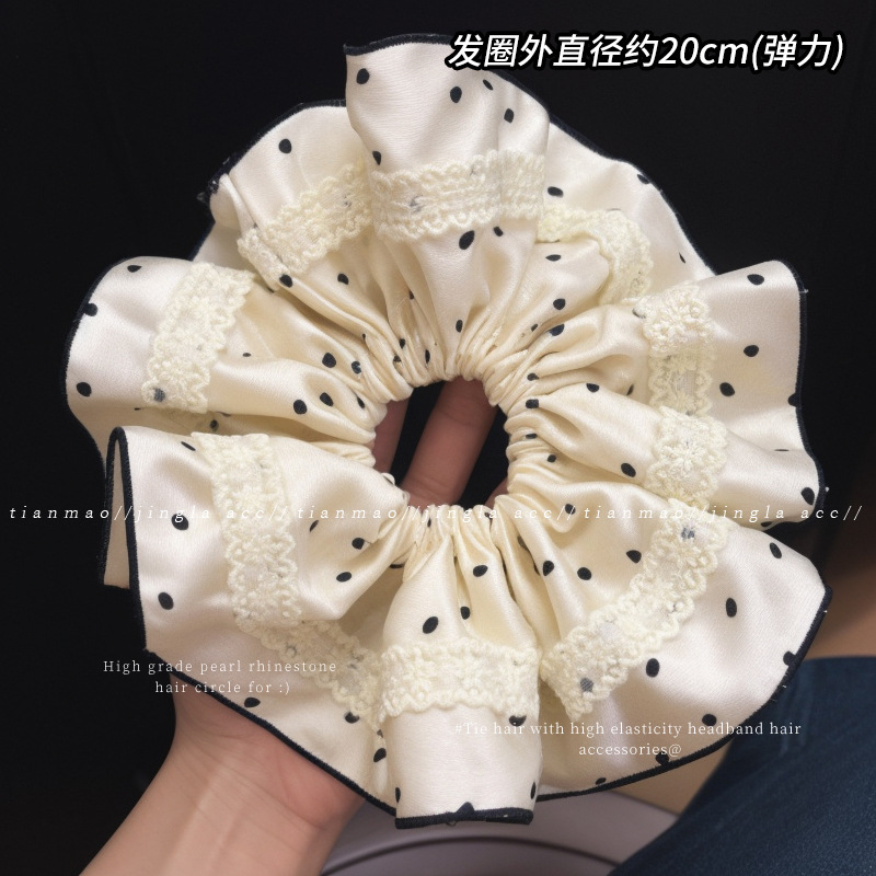 El encaje de alta sensación de punto de onda del intestino grueso anillo de cabello para mujeres 2025 nuevo cabello de alta elasticidad bola de cabello correa de cabello