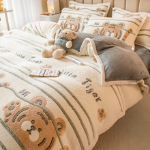 牛奶绒冬季珊瑚绒被套单件双面法兰绒学生宿舍单人被罩加绒厚冬天