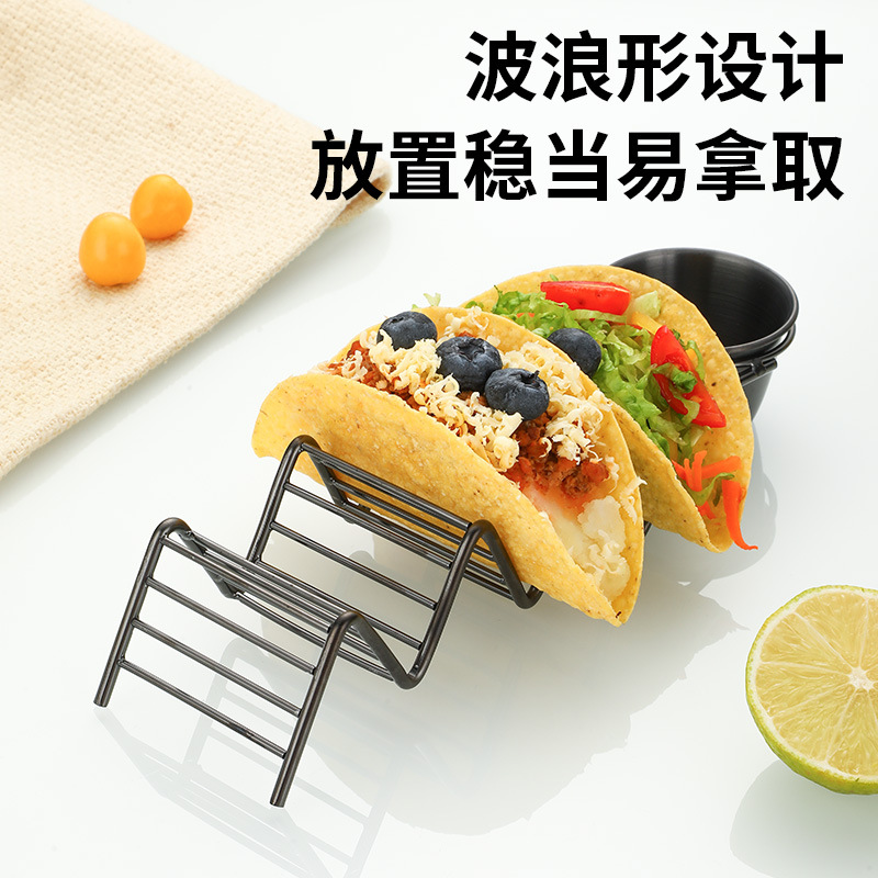 Transfronterizo 201 acero inoxidable mexicanos panquequequeca de taco único soporte de taco soporte de taco soporte de taco