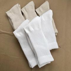 秋冬新款 日系細條寬鬆口高筒加厚半毛圈堆堆襪 復古休閒棉紗潮襪