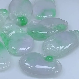 Manufacturer Wholesale Natural Burmese Jadeite A-Grade Unisex Spicy Flower Jade Pendant