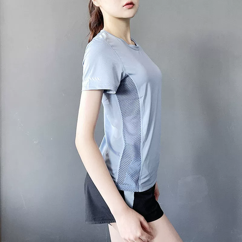 Одежда для фитнеса больших размеров, женская новая спортивная футболка с короткими рукавами для бега, йоги, тонкая дышащая футболка, быстросохнущий топ для полных мм