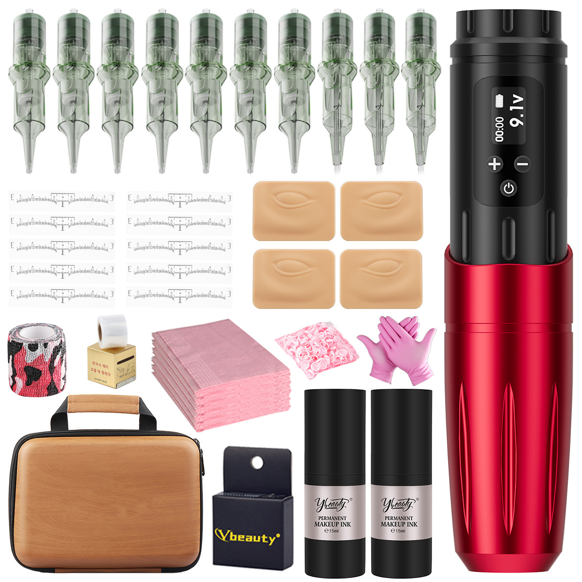 Máquina de tatuaje inalámbrica Ybeauty, con batería, para dibujar líneas y sombreado, todo en uno, modelo P3, para tatuajes de cejas.
