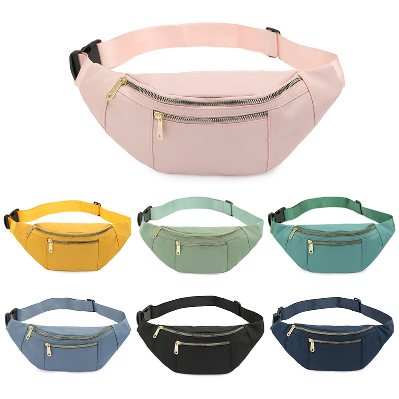 2023 nuevo simple macaron ocio al aire libre deportes cintura bolsa moda Oxford tela estilo Ins bolso de la cintura de las mujeres