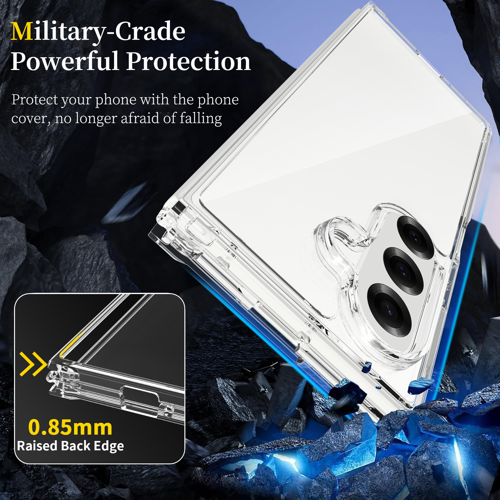 Aplicación transfronteriza Samsung izquierda y derecha plegable Z Fold7 funda protectora transparente 2.0 fábrica de fundas para teléfonos móviles antiarañazos de una pieza