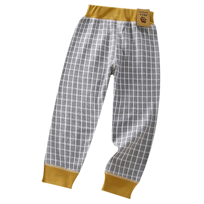 Pantalones infantiles de pantalones para niños, pantalones de invierno para mujeres, pantalones cálidos para niños mayores, pantalones de caño a cuadros gruesos, leggings de tendencia