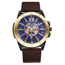 外贸新款大表盘wacth商务男士手表休闲男腕表时尚皮带石英表批发