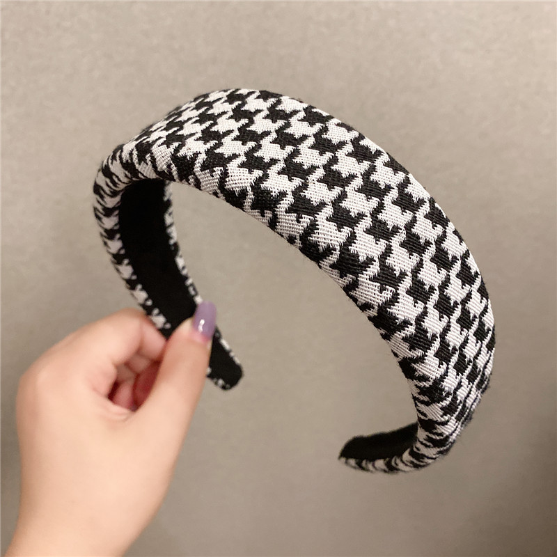 Korean Dongdaemun Same Product Houndstooth Simple Hairband Girly Temperamental Hairpin Ins Internet Celebrity Bow Headband display picture 14