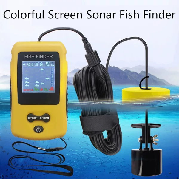 2026 Color Screen Unisex English Version Ultrasonic Wired Sonar Fish Finder, Fishing Tool, Hot Selling Fishing Gear for Export
