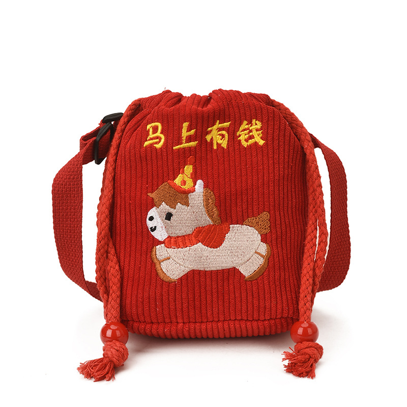 2026 bolsas de felicitación de niños caricaturas lindos pony baby mochila extranjera cuerda para niños y niñas billetera de Año Nuevo