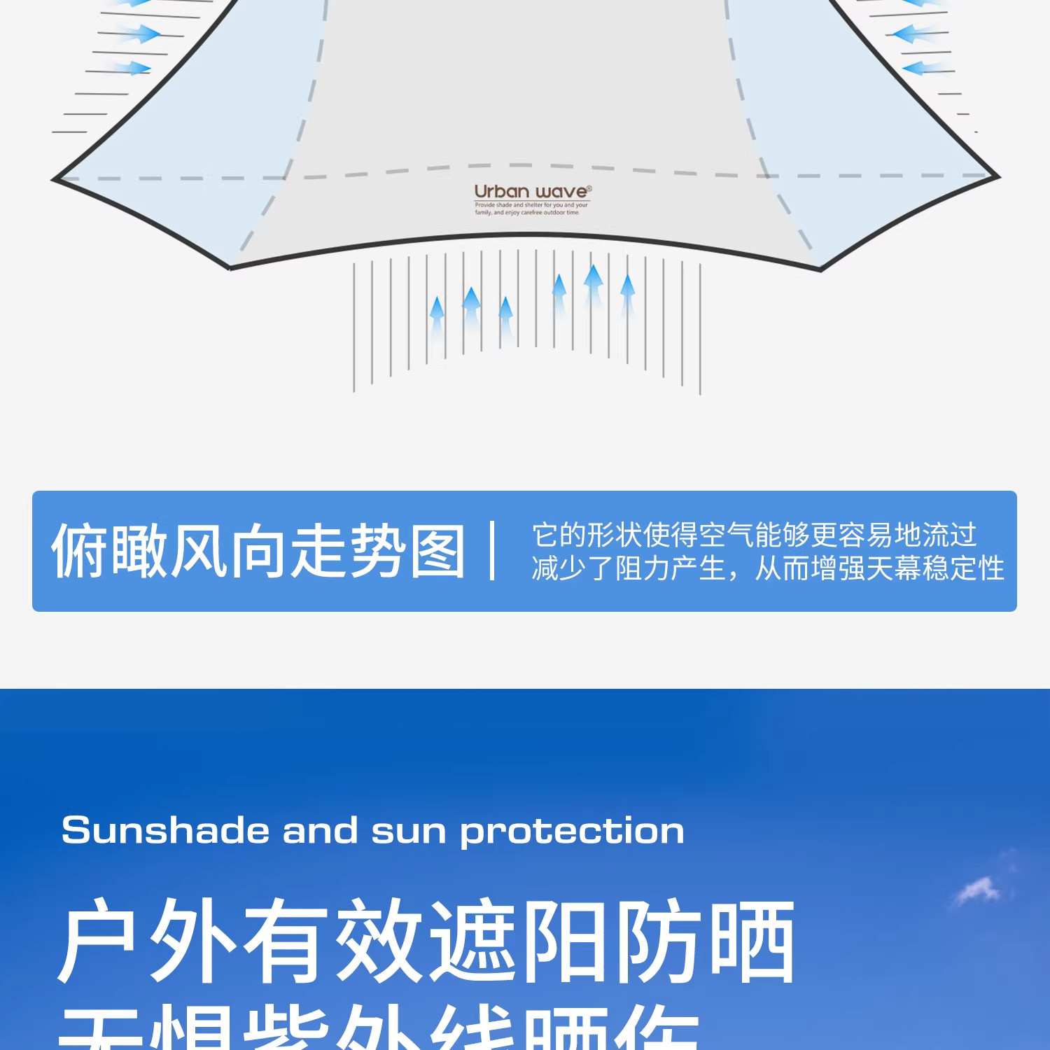 Vinyl Canopy Outdoor Table and Chair Camping New Model Quick-Open Heightened Reinforced Camping Sunshade Tent