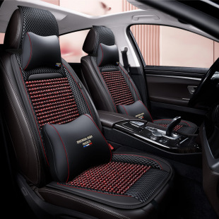 汽車坐墊腰靠墊護腰背靠墊夏季座椅車靠腰部支撐木珠透氣腰-8