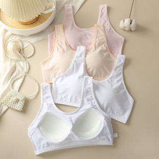 Girls' Development Period Plus Fertilizer Plus Size Junior High School Students Pure Cotton Underwear No Steel Ring Fixed Cup Fat Girls' Bra