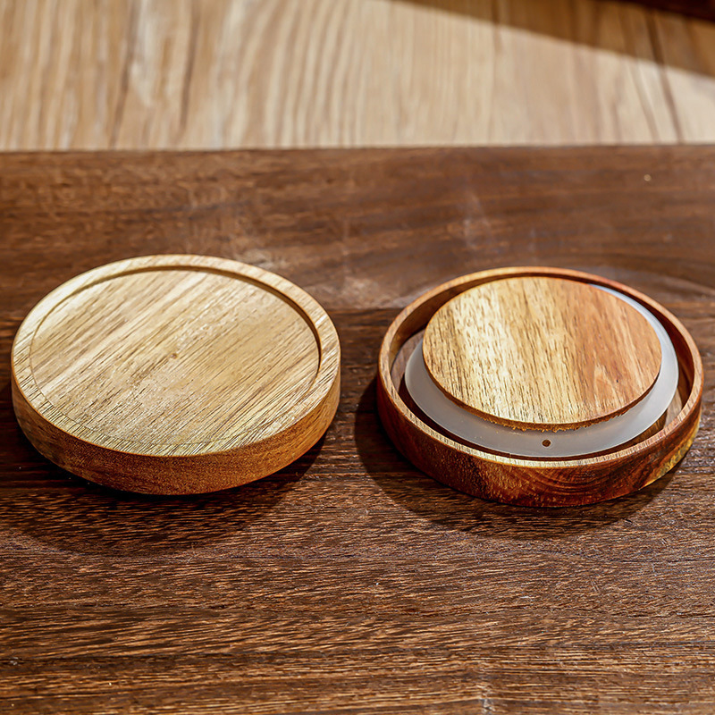 Tarro de almacenamiento de flores de Begonia vintage con tapa de madera tarro de almacenamiento tarro de vidrio sellado granos de té de frutas secas fábrica al por mayor