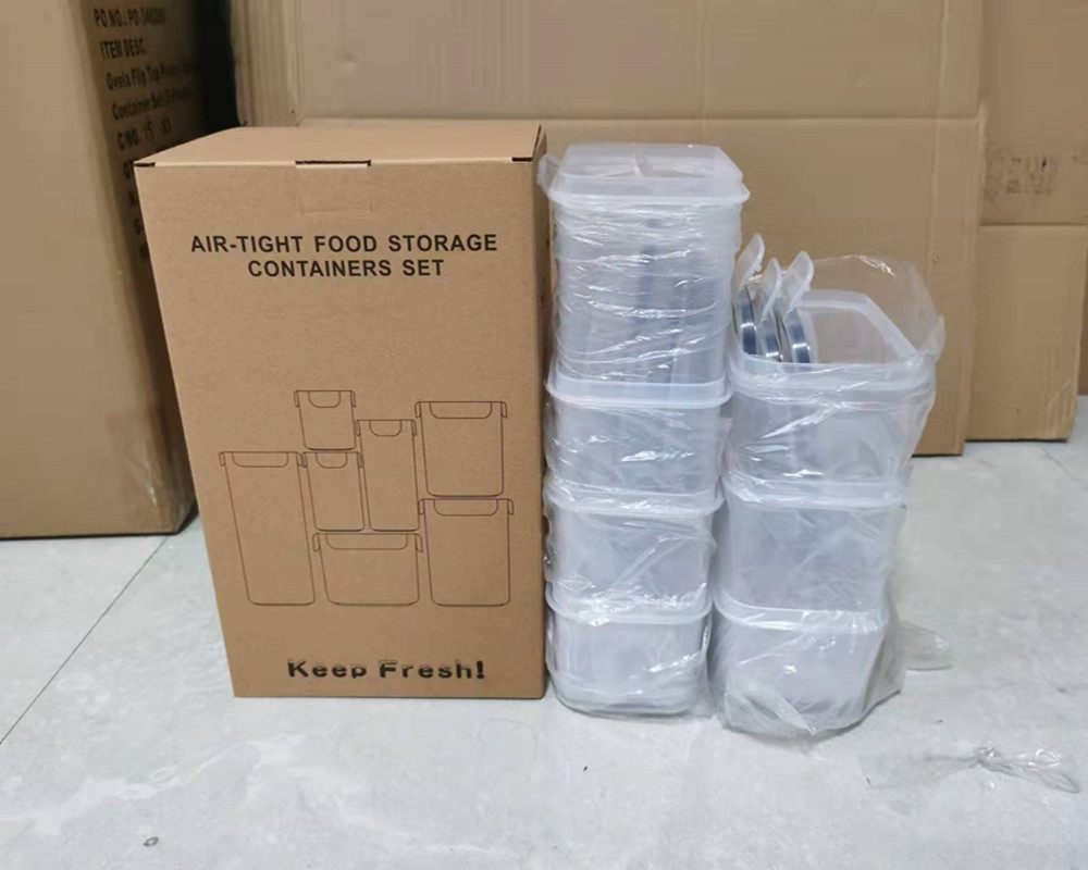 Kitchen airtight grain storage set of five grains, can be refrigerated, no odor, transparent plastic seven-piece storage jar and freshness box