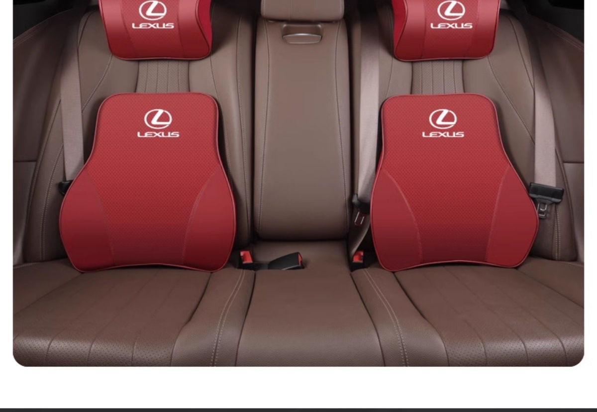 Lexus UX NX RX ES LX special genuine leather headrest and lumbar support, comfortable neck pillow, seat lumbar support decoration