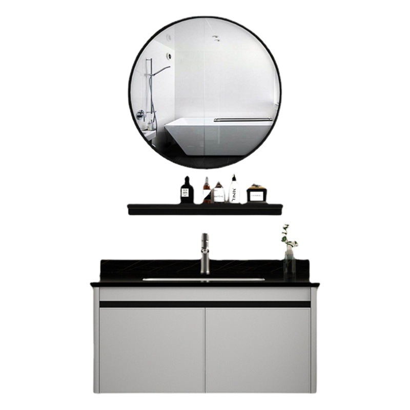 Placa de roca espacio de aleación de aluminio gabinete de baño combinación baño lavabo baño Baño mueble de baño lavabo integrado